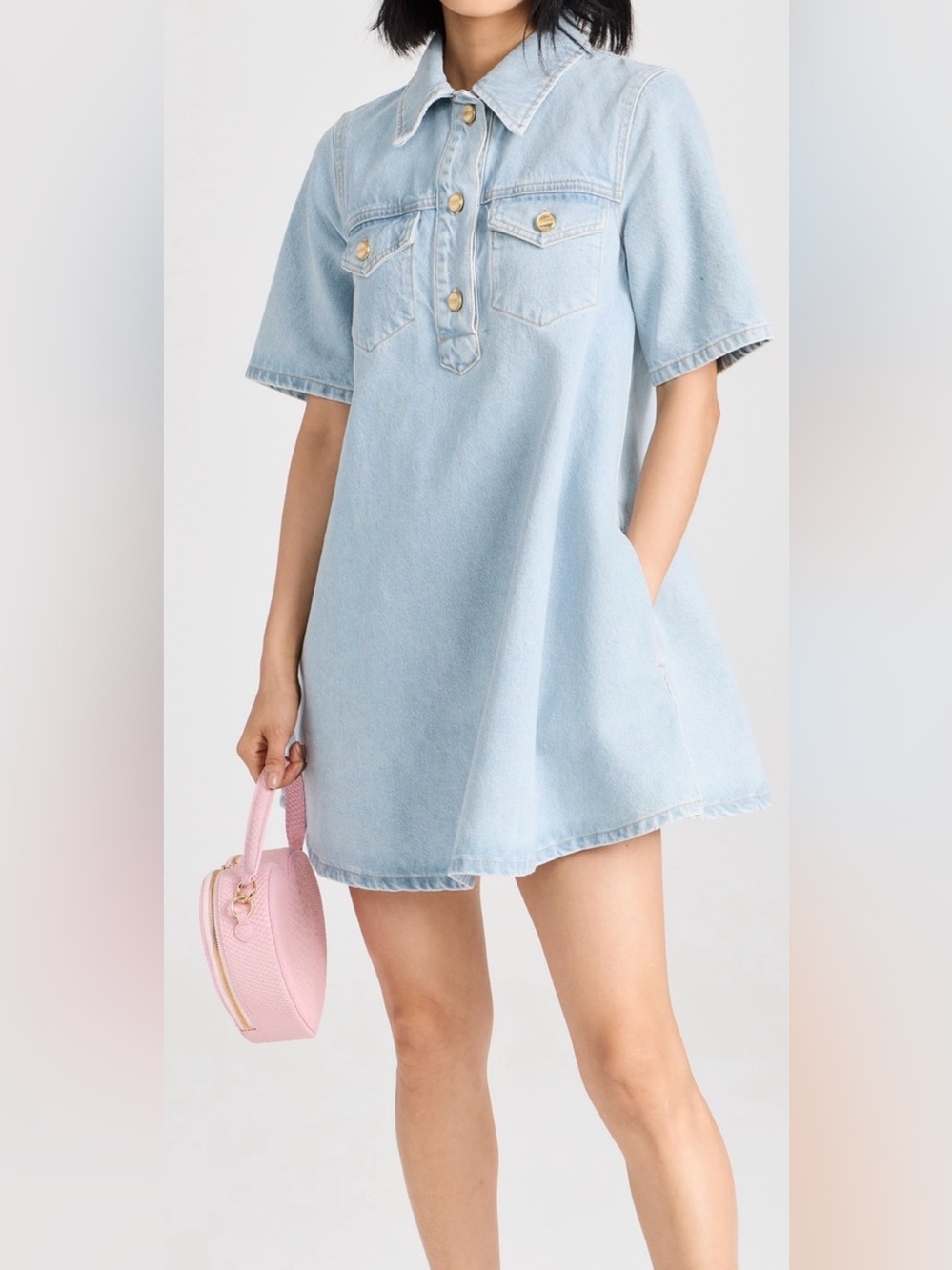 Light Wash Denim mini dress - Ganni